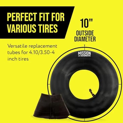 Mission Automotive Replacement Tire Inner Tube 10 Inch | Flat Repair for Lawn Mower & Garden Cart thumbnail 2