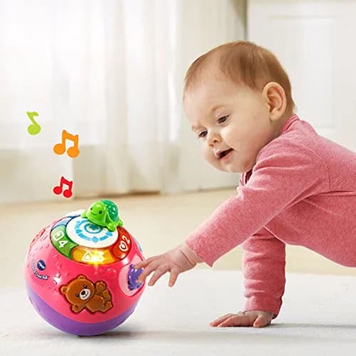 VTech Wiggle and Crawl Ball, Purple | Interactive Baby Toy for Crawling & Motor Skills (6.5" x 7" x 6.5") thumbnail 6