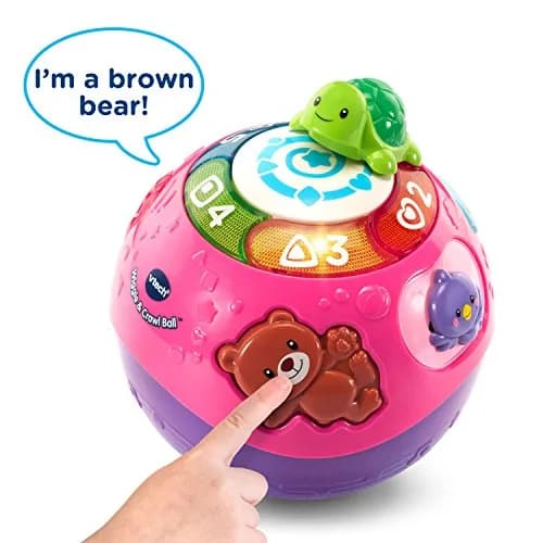 VTech Wiggle and Crawl Ball, Purple | Interactive Baby Toy for Crawling & Motor Skills (6.5" x 7" x 6.5") thumbnail 3
