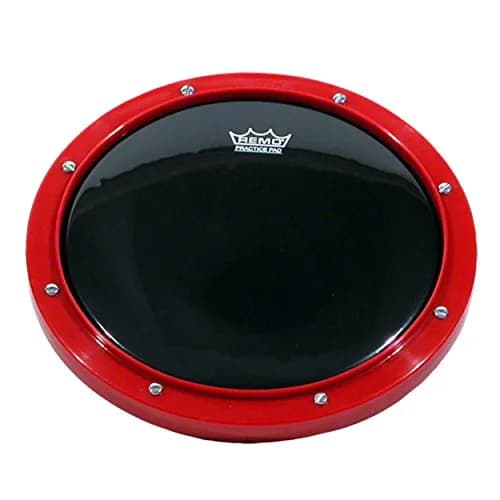 Remo 10" Red Tunable Practice Pad with Ambassador Ebony Drumhead | Realistic Feel for Drummers thumbnail 1