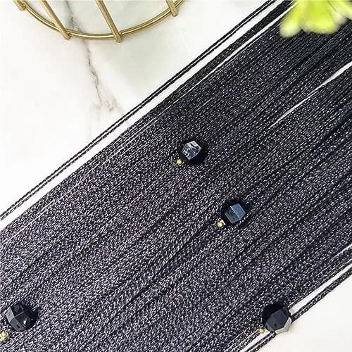 Eve Split Black Curtain 190-200cm high | Modern Grommet Room Divider thumbnail 4