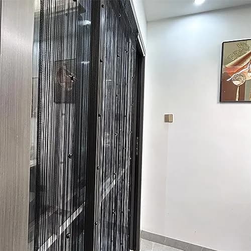 Eve Split Black Curtain 190-200cm high | Modern Grommet Room Divider thumbnail 5