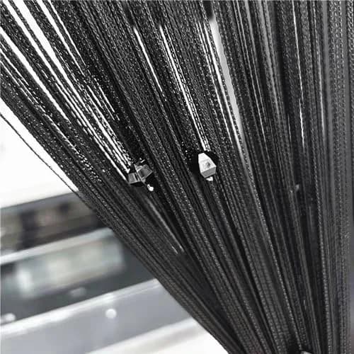 Eve Split Black Curtain 190-200cm high | Modern Grommet Room Divider thumbnail 6