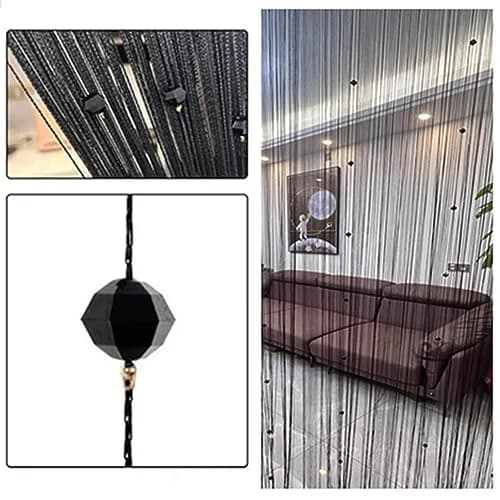 Eve Split Black Curtain 190-200cm high | Modern Grommet Room Divider thumbnail 2
