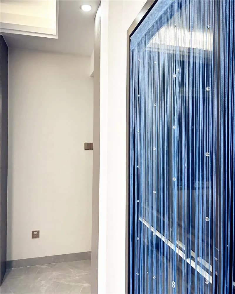 Eve Split Purple Curtain | Modern Room Divider for Wedding & Home (78.7"L x 39.3"W) — Sky Blue