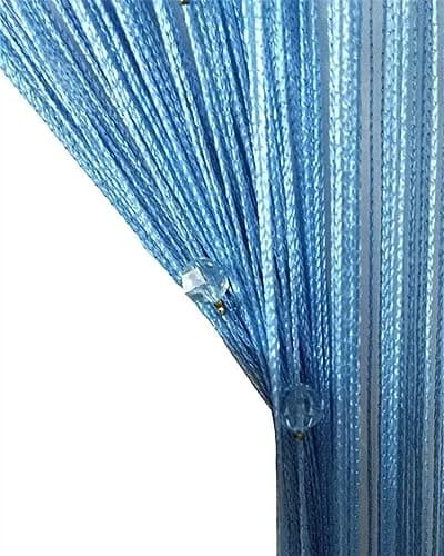 Eve Split Sky Blue Curtain 190-200cm High | Modern Beaded Door String Curtain thumbnail 9