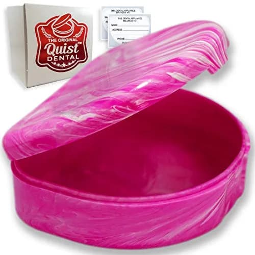 The Original Quist Dental Orthodontic Retainer Case (Pink) | Durable Plastic Storage thumbnail 1