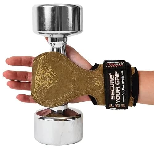 Cobra Grips FIT Brown Leather Weight Lifting Gloves with Wrist Wraps - Unisex Adult (4.25"-7.0" Wrist) thumbnail 4