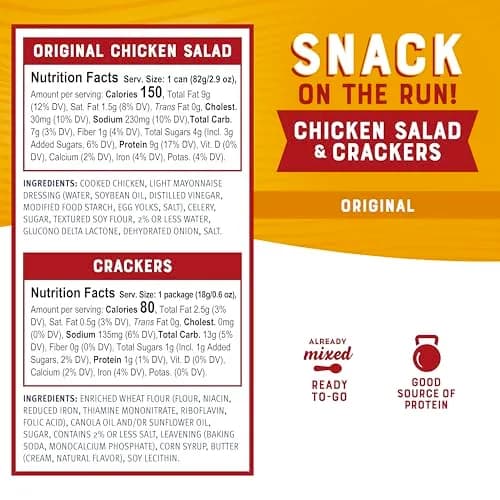 Bumble Bee Snack On The Run! Original Chicken Salad Kit | 3.5 Oz Ready-to-Eat Protein Snack thumbnail 3