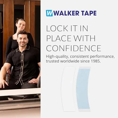 Walker Tape Lace Front Support Tape C Contour Tabs, 36 Pieces | No-Shine, Hypoallergenic Hairpiece Tape thumbnail 8