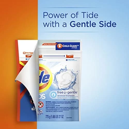 Tide PODS Free & Gentle Laundry Detergent Pacs 20 Count | Hypoallergenic & Dye-Free thumbnail 4