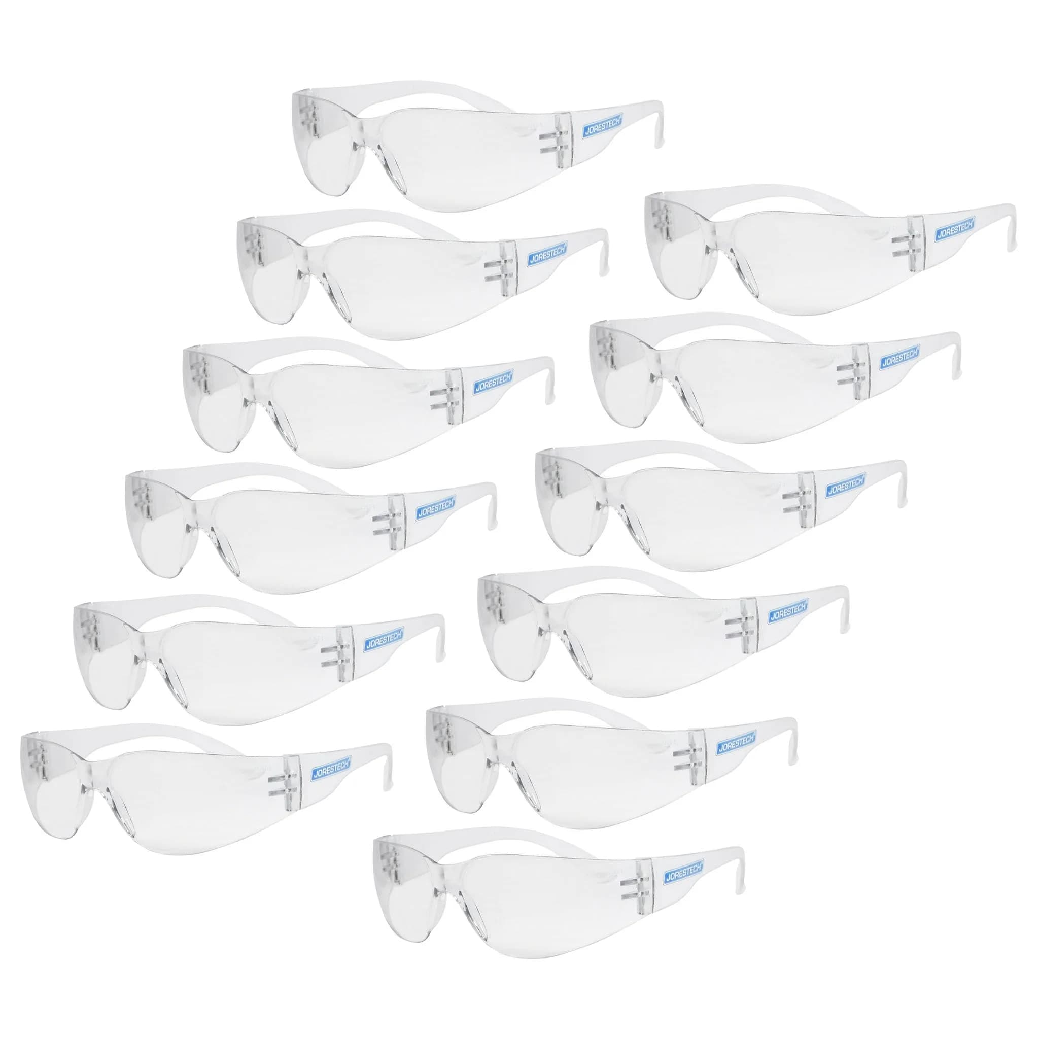 JORESTECH Safety Glasses ANSI Z87+ Impact-Resistant Polycarbonate UV Coating 12-Pack - main product image