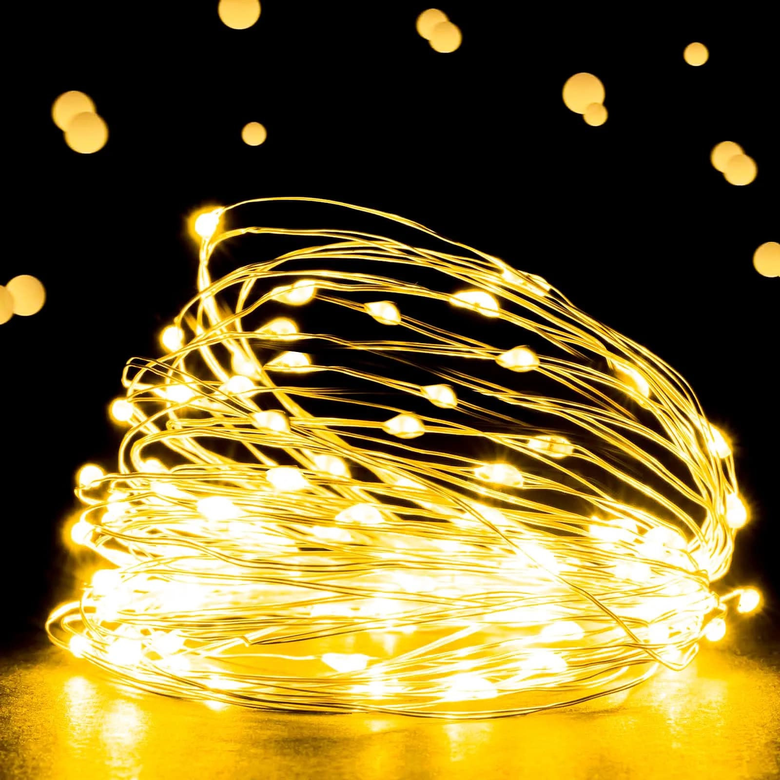 Ehome White LED String Lights 10m (33ft) | USB Powered, Waterproof, Copper Wire — Warm White / 33ft