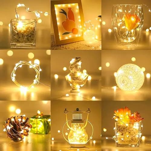 Ehome USB Fairy Lights 10m (33ft) Warm White | 100 LEDs Copper Wire Decorative String Lights for India thumbnail 4