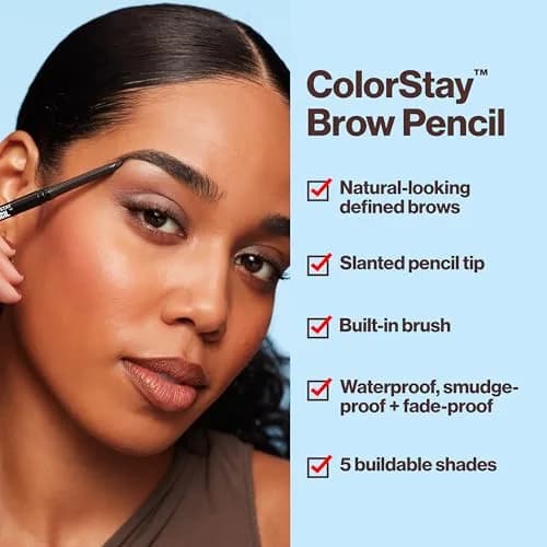 Revlon ColorStay Eyebrow Pencil 225 Soft Black 0.021 oz | Waterproof Definition for Natural Brows thumbnail 4