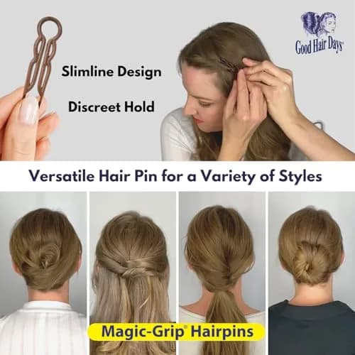 Good Hair Days Magic-Grip Styling U-Shaped Hair Pins, Strong Hold, 20 Pack | Clear Crystal Finish thumbnail 4