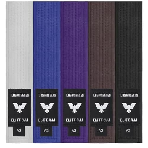 Elite Sports Adults Brazilian Jiu Jitsu Belt A2 Brown | IBJJF Approved for Training & Competition thumbnail 1