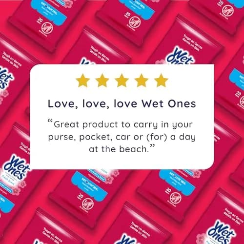 Wet Ones Antibacterial Hand Wipes, Fresh Scent, 20 Wipes (Pack of 10) | Kills 99.99% Germs, Hypoallergenic, TSA Travel Pack thumbnail 5