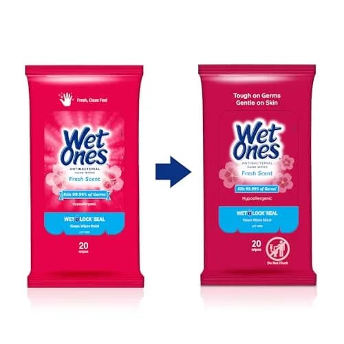 Wet Ones Antibacterial Hand Wipes, Fresh Scent, 20 Wipes (Pack of 10) | Kills 99.99% Germs, Hypoallergenic, TSA Travel Pack thumbnail 6