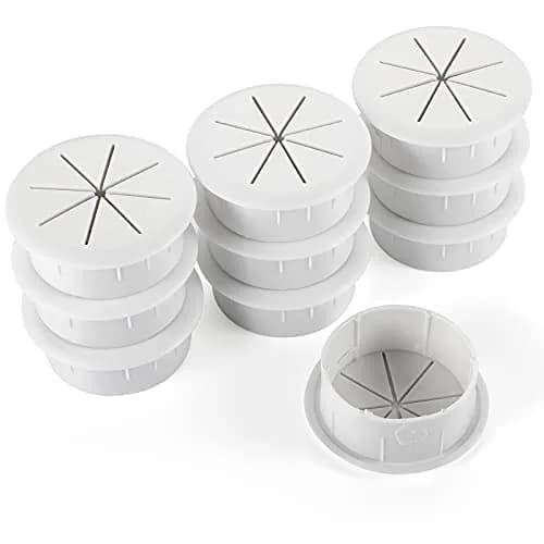 HYCC White 10 Pack Desk Grommet | Flexible Cable Organizer for Office & Computer (70-120 chars) thumbnail 1