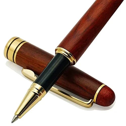 IDEAPOOL Rosewood Ballpoint Pen Set with 2 Black Refills | Natural Handcrafted Writing Instrument thumbnail 1