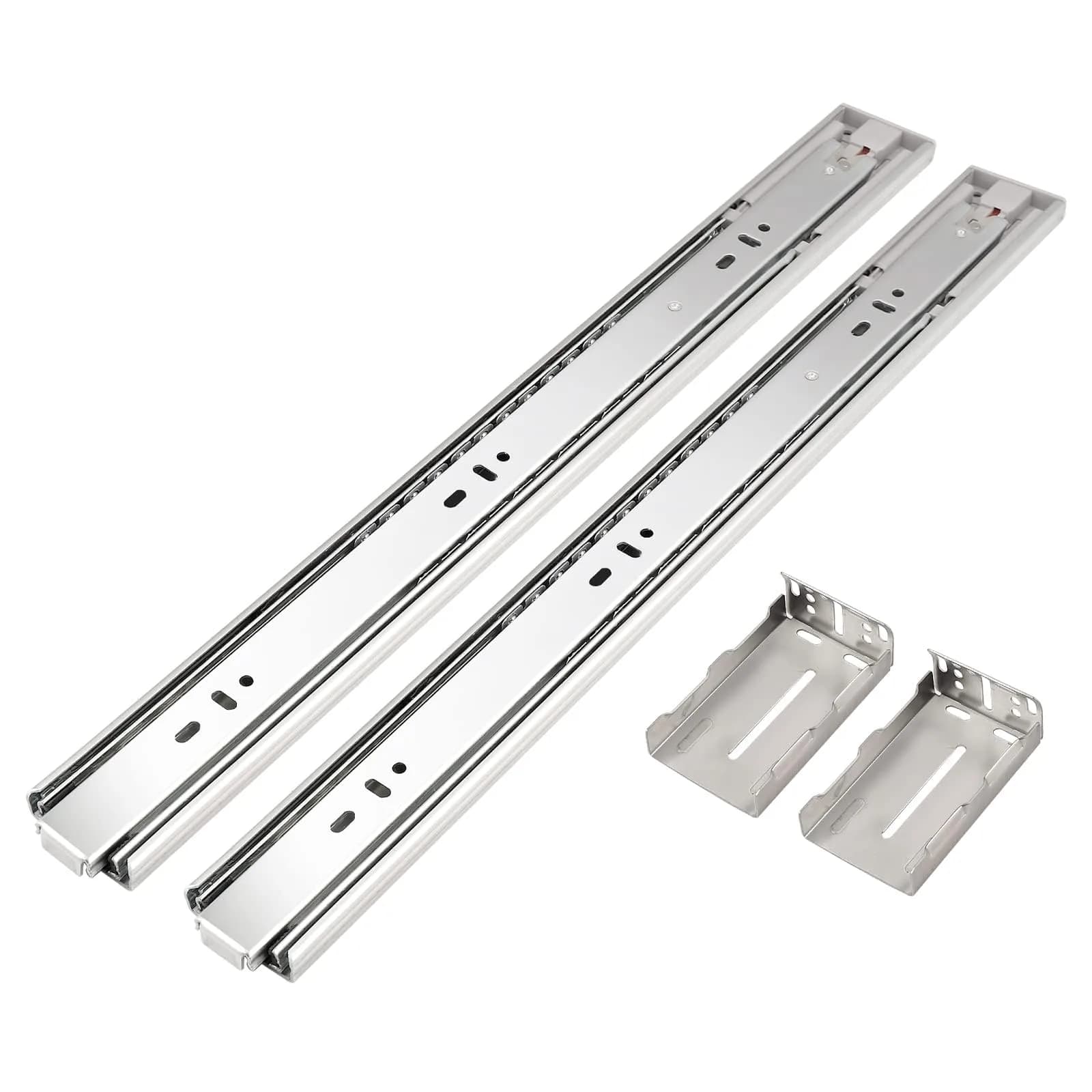 Gobrico 14-Inch Full Extension Drawer Slides with Brackets, Soft Close, 35kg Capacity | 10 Pairs — 18 Inch