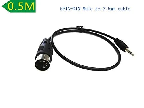 SinLoon 5-Pin DIN-Male to 3.5mm TRS Stereo Audio Cable 0.5m (1.5ft) | Connects European Stereo Equipment to Modern Devices thumbnail 2