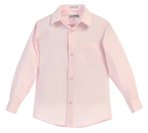 Gioberti Pink Long Sleeve Solid Dress Shirt for Boys 3T | Classic Fit, Cotton-Polyester Blend thumbnail 4