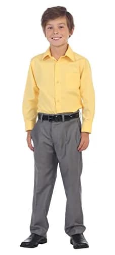 Gioberti Boys' Long Sleeve Dress Shirt Banana 10 | Classic Fall Style thumbnail 3