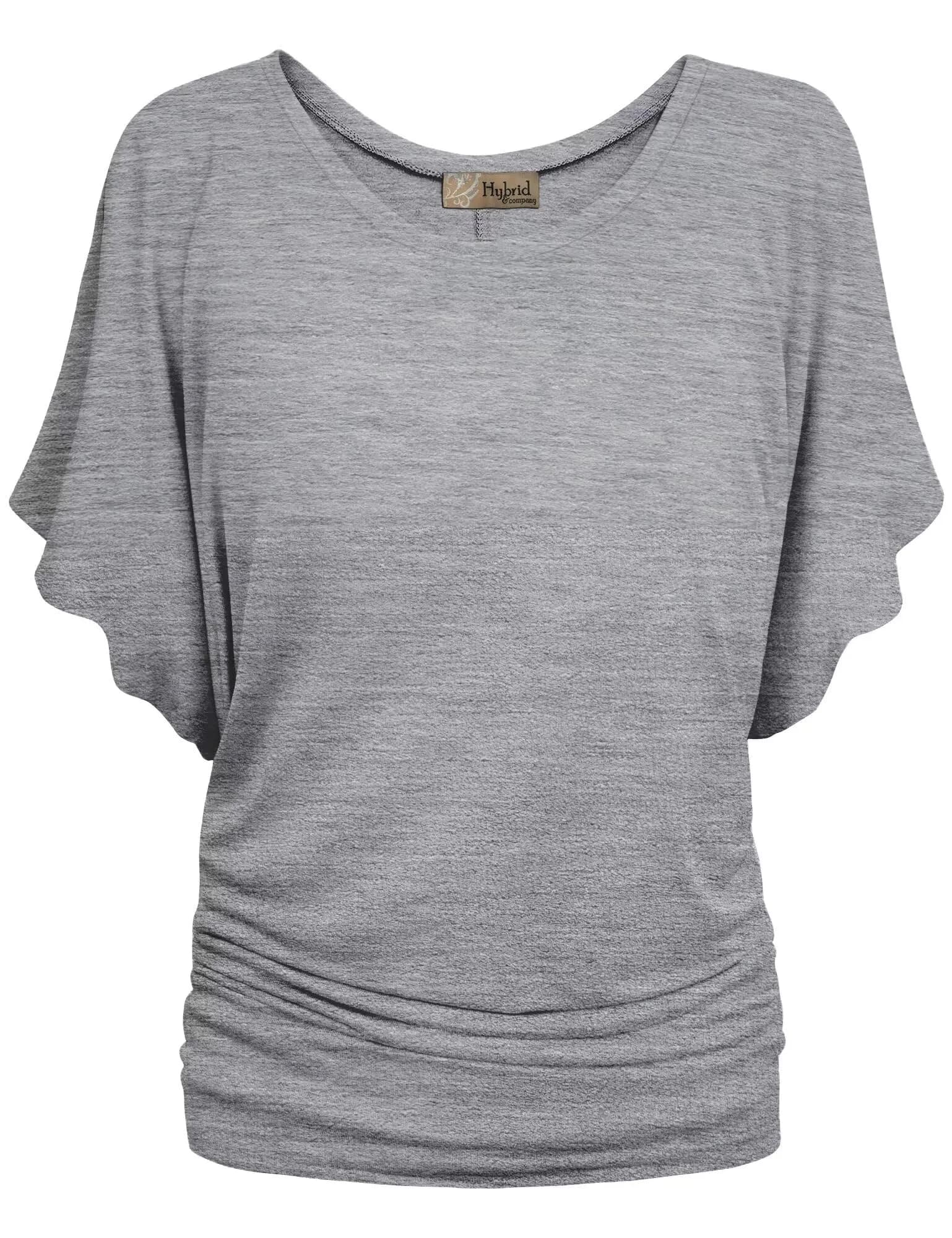 Hybrid & Company Women's Dolman Shirt KT44130 Heather GR S | Casual, Stretchable Summer Top