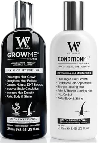 Watermans Hair Growth Shampoo & Conditioner 8.45 Fl Oz (2 Pack) | Supports Thicker, Fuller Hair thumbnail 1