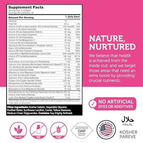 Zahler Prenatal +DHA 300 - Prenatal Vitamin with Methylated Folate & DHA for Pregnant Women - Support for Mom & Baby - 60 Softgels thumbnail 4