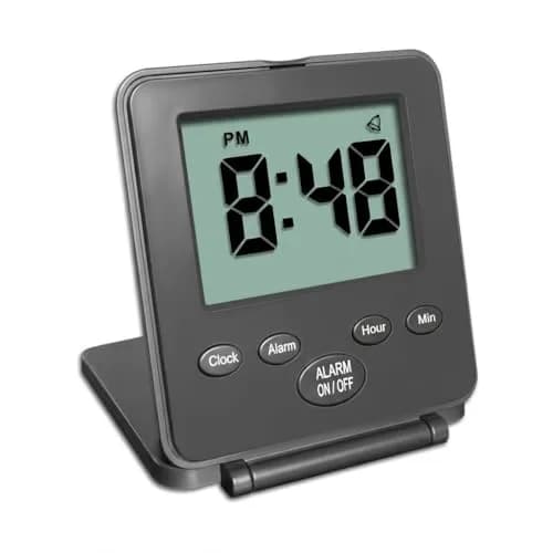 Travelwey Digital Travel Alarm Clock - Black | Simple Operation, Loud Alarm, Snooze, On/Off Switch, 2 AAA Battery Powered thumbnail 1