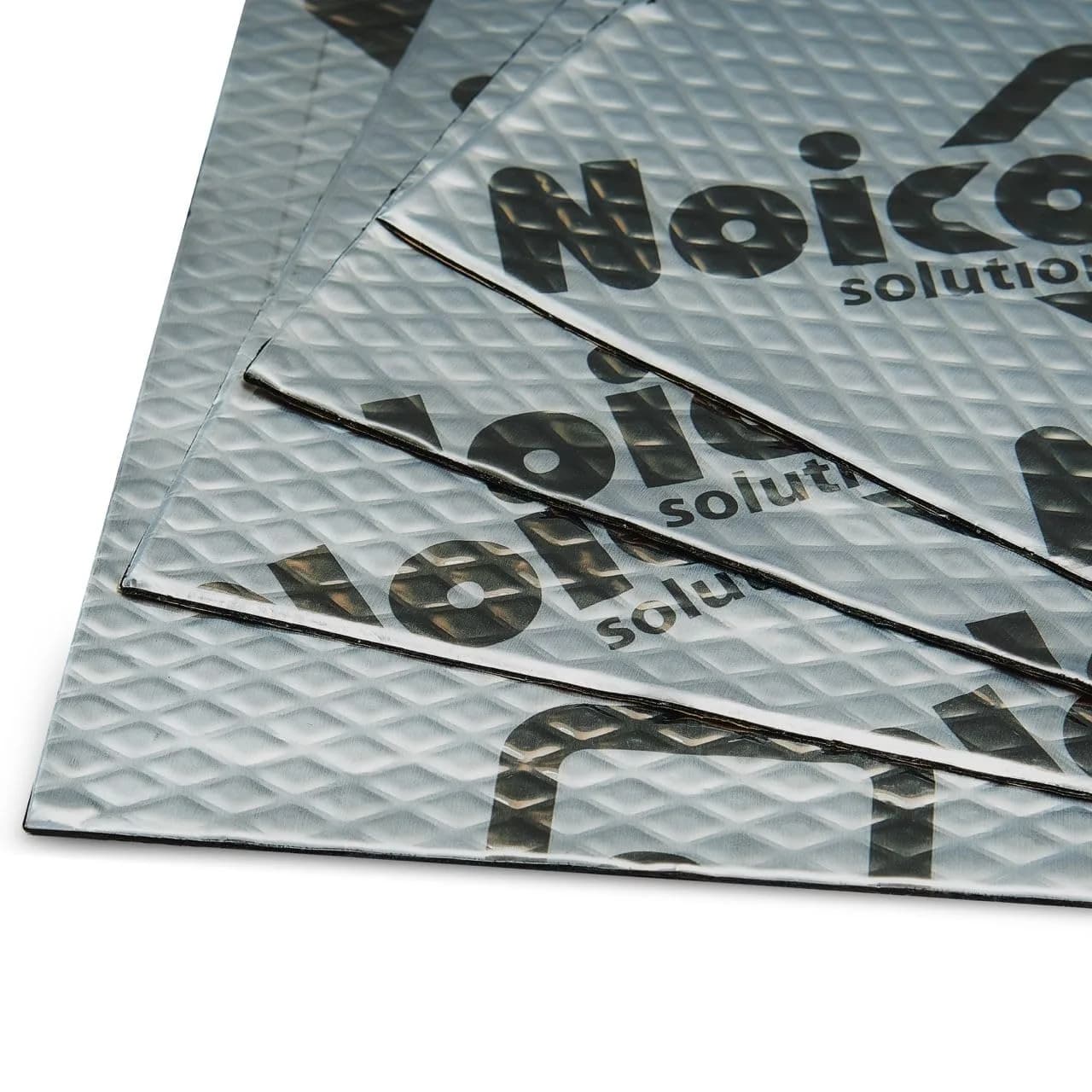 Noico Pro 80 mil 36 sqft Car Sound Deadening Mat | Automotive Butyl Insulation & Dampening — Silver with Noico Logo