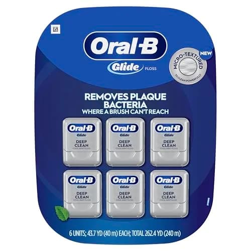 Oral-B Glide Deep Clean Dental Floss, Cool Mint, 6 Pack (787.4 ft Total) | Dentist Recommended for Plaque Removal thumbnail 1