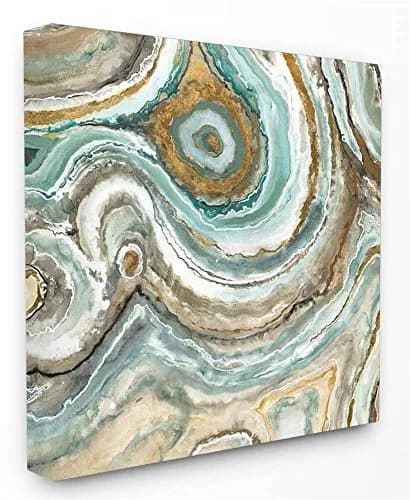 Stupell Industries Aqua Geode Stone Canvas Wall Art 24x24 Inch | High-Quality USA Import thumbnail 1