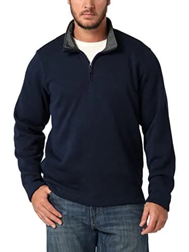 Wrangler Authentics Long Sleeve Fleece Quarter-zip, Mood Indigo, 3X-Large | Classic Warmth & Comfort for Men thumbnail 1