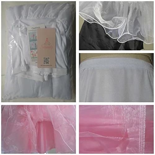 Shimaly Women's 50s Vintage Rockabilly Petticoat 26" Length Net Underskirt (M-L,White) | Adjustable Fluff for 50s Style thumbnail 4