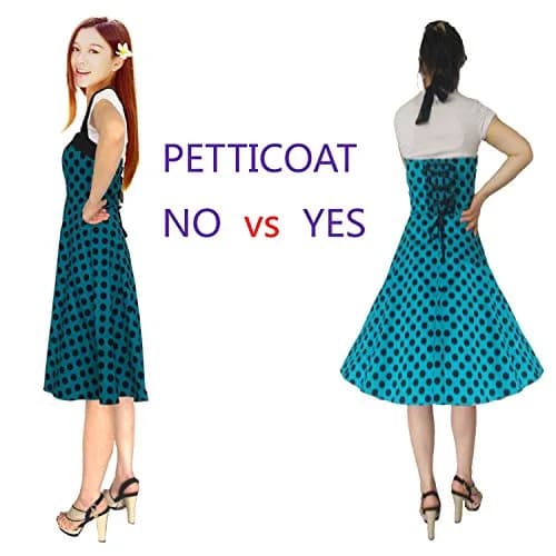 Shimaly Women's 50s Vintage Rockabilly Petticoat 26" Length Net Underskirt (M-L,White) | Adjustable Fluff for 50s Style thumbnail 3
