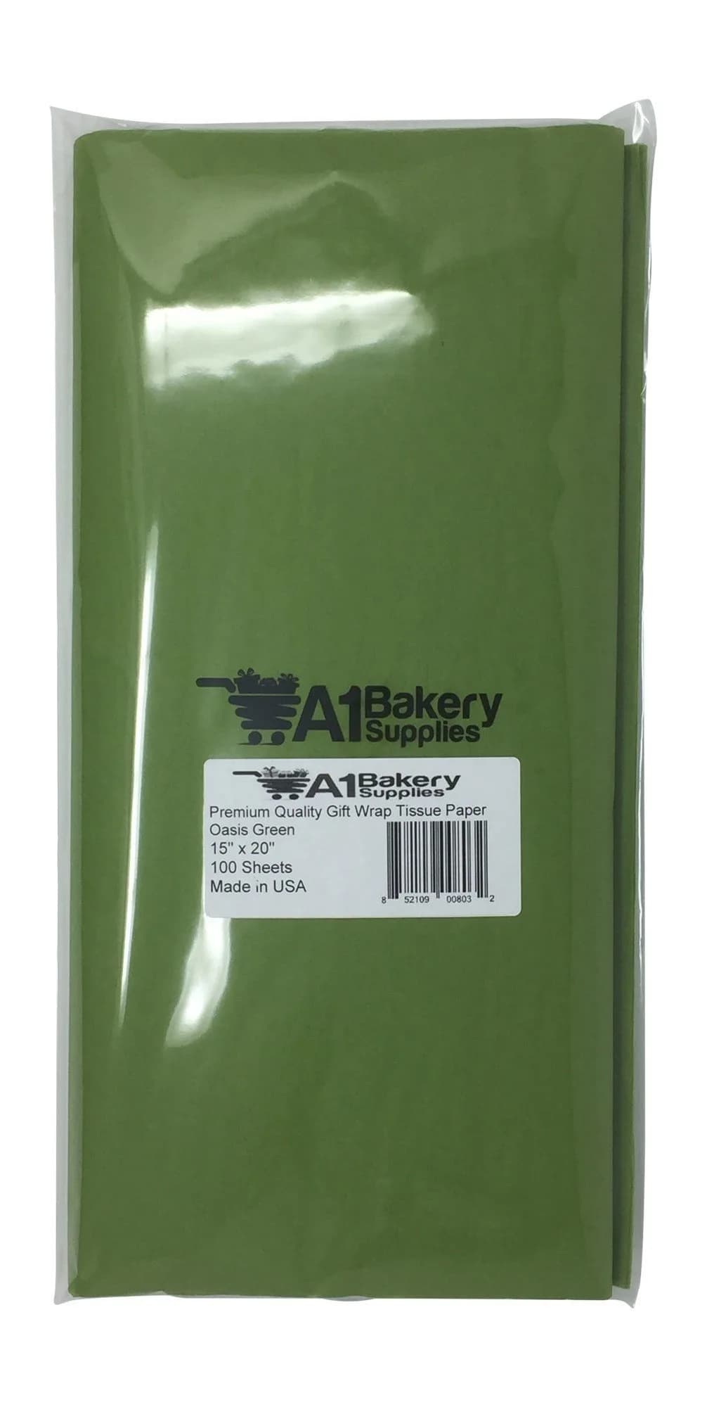 A1 Bakery Supplies Oasis Green Tissue Paper 15x20 | Premium Gift Wrap Sheets for Celebrations - main product image