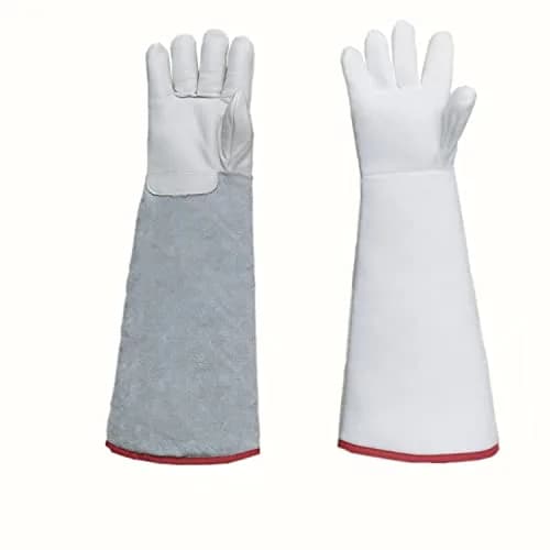 Inf-way White Shoulder Length Cryogenic Gloves - 24.5" for Extreme Cold Protection thumbnail 1