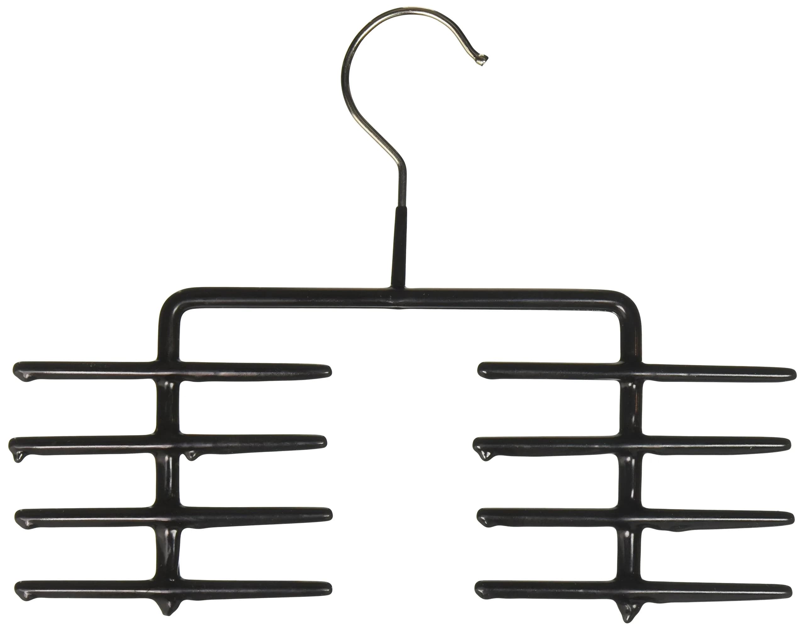 MAWA Clothes Hanger Set of 2 | Space Saving Non-Slip Design, 16 Tie Capacity, Black - main product image