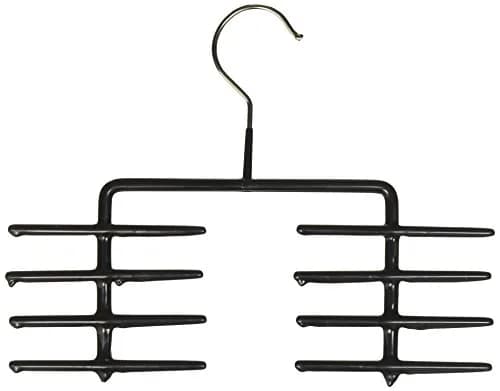 MAWA Clothes Hanger Set of 2 | Space Saving Non-Slip Design, 16 Tie Capacity, Black thumbnail 1