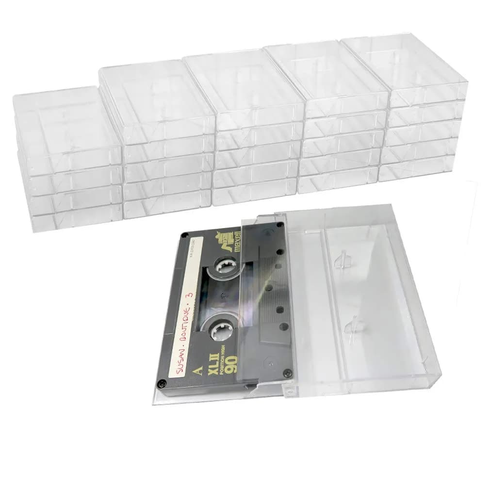 Evelots Vinyl Record Storage Bags 3-Pack (Holds 108 LP Albums) | Clear PVC & Polyester Canvas — (Holds 25) / Cassette Tape Case