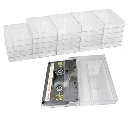 Evelots Cassette Tape Storage Case, Holds 25 Tapes, Clear Plastic | Protects Music Collection from Dust & Scratches thumbnail 1