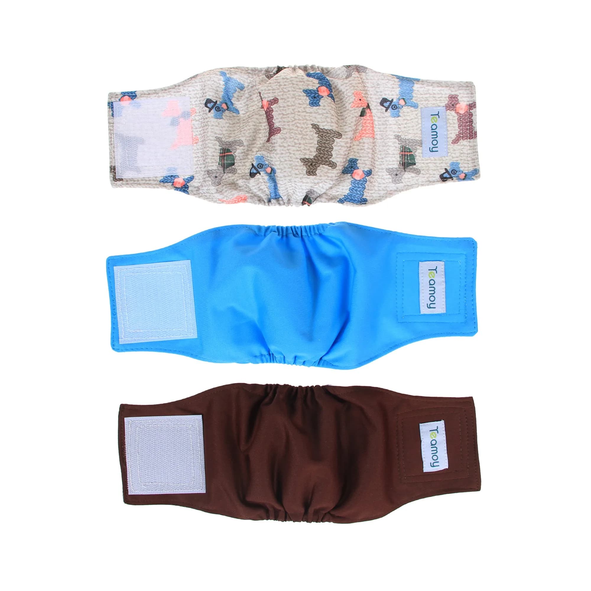 Teamoy Reusable Dog Diapers, Male Belly Band, Pack of 3, X-Small | Leak-Proof & Washable for Small Dogs