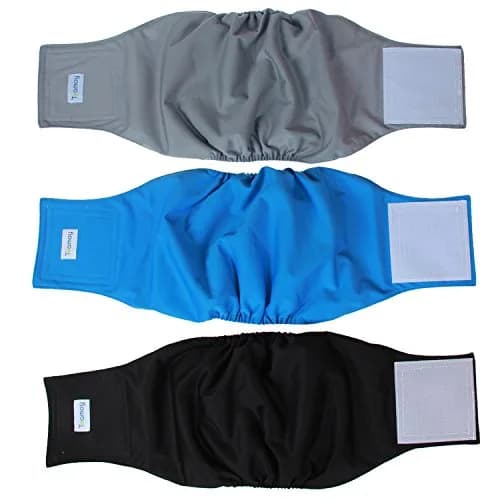 Teamoy Male Dog Belly Band, Reusable Wrap Dog Diapers L1 (3-Pack, 16"-20" Waist) thumbnail 1