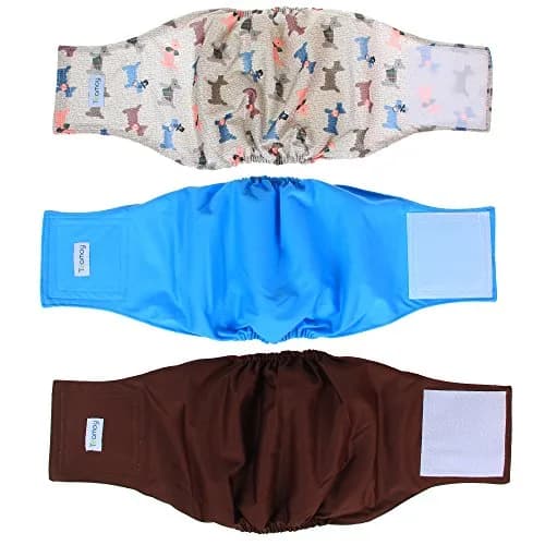 Teamoy Reusable Wrap Dog Diapers for Male Dogs, Pack of 3, L1 Waist 16"-20" | Washable, Leak-Proof Belly Bands for Incontinence thumbnail 1