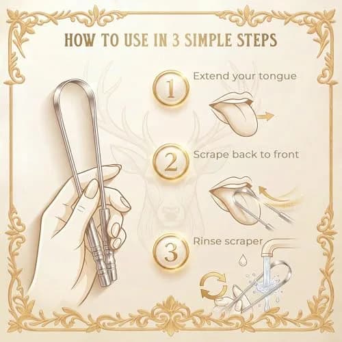 mastermedi Stainless Steel Tongue Scraper 2 Count (Pack of 1) | Reduces Bad Breath, Enhances Taste thumbnail 8