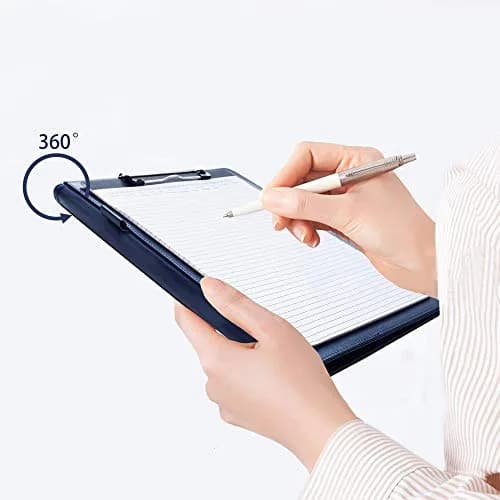 Mymazn Blue Faux Leather Padfolio Clipboard Folder Portfolio with Cover for A4 & Letter Size Refillable Writing Notepad | Holds 50 Sheets thumbnail 6
